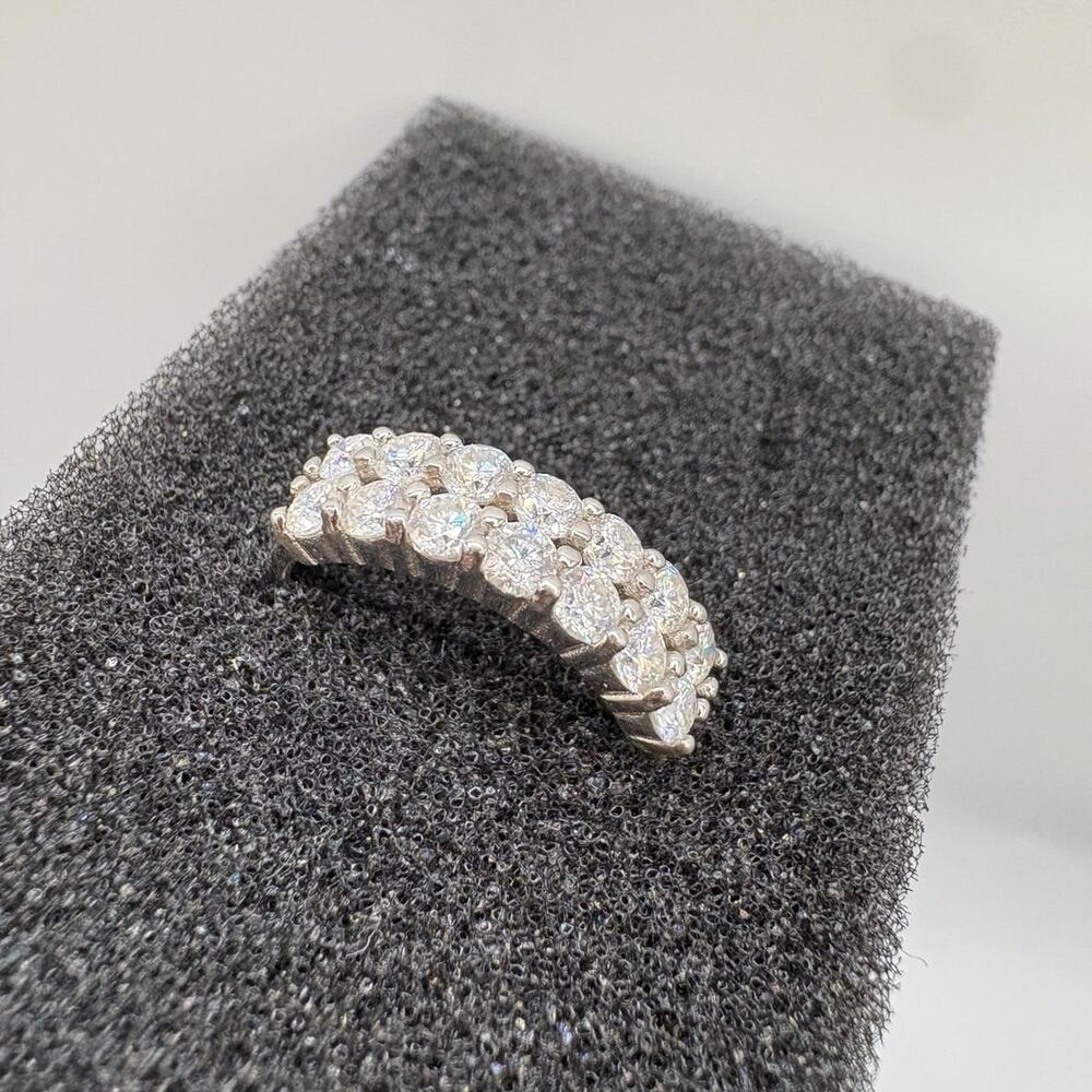 1.2ct Moissanite Double Row Eternity Band - S925 White Gold Plated size 7.5 - Picture 4 of 7